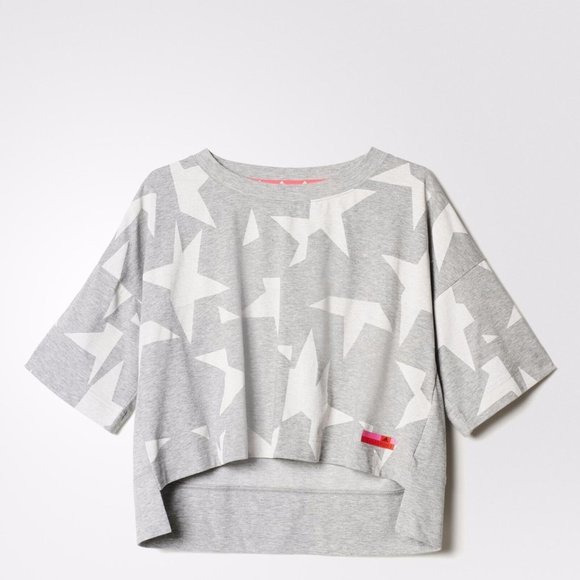 ADIDAS Stellasport STAR Graphic TEE Shirt GREY HEATHER A08077 Top M - Picture 2 of 3
